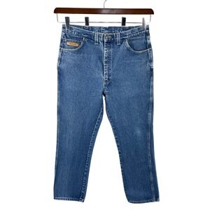 Vintage Texas Jeans Men Cowboy Slim Jeans 34x28 Y2K Streetwear Blue USA Denim